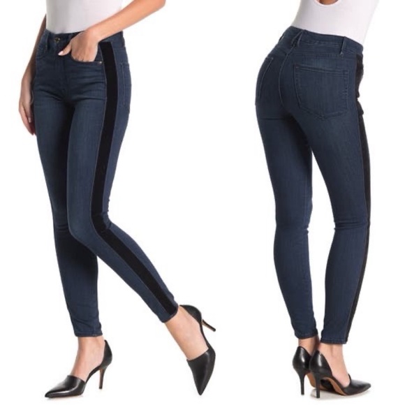 Good American Velvet Stripe High Waist Skinny 24 - Picture 3 of 13